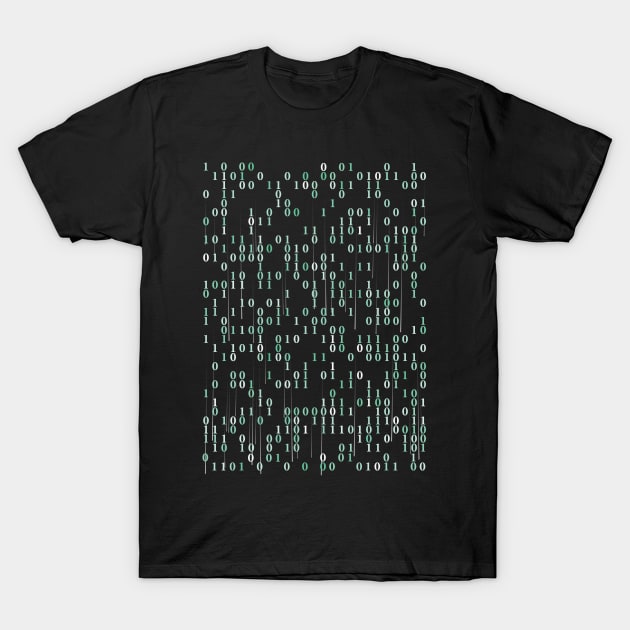 Ones And Zeros Binary Code T-Shirt by MetaBrush